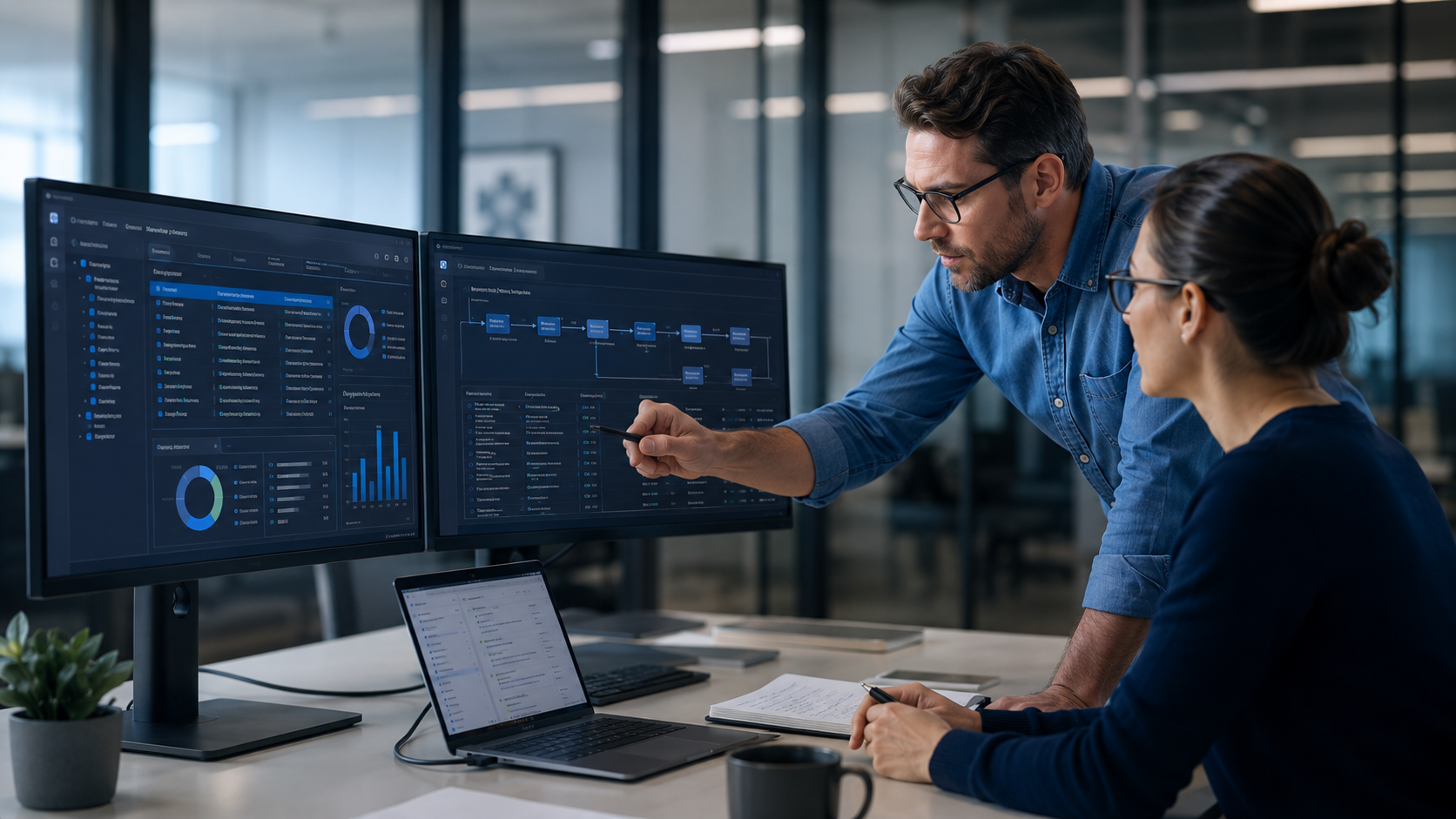 Software-Assurance-Spezialisten prüfen Testinventare, Workflow-Schritte und Evidenz-Dashboards.